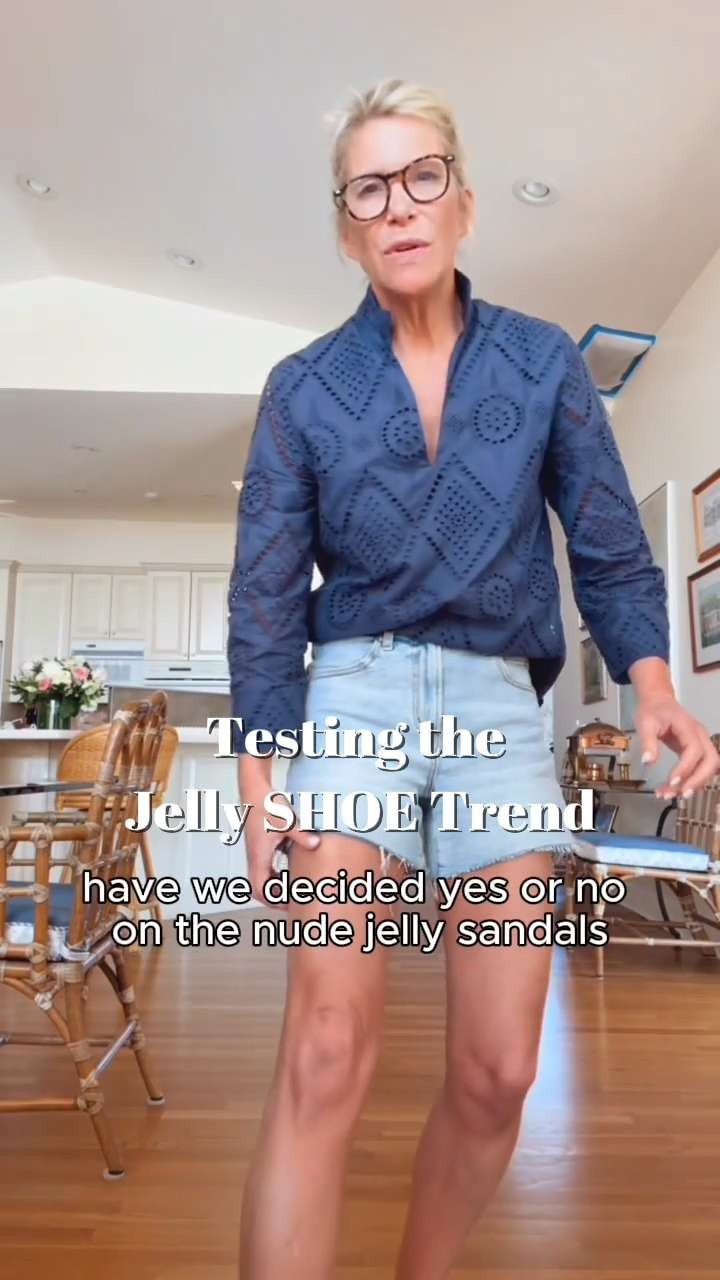 Testing out the nude jelly shoe situation. They’re comfortable, waterproof, and kinda flattering… but I’m still deciding. What do we think? 

 #LTKdayinmylife #LTKgrwm #LTKootd