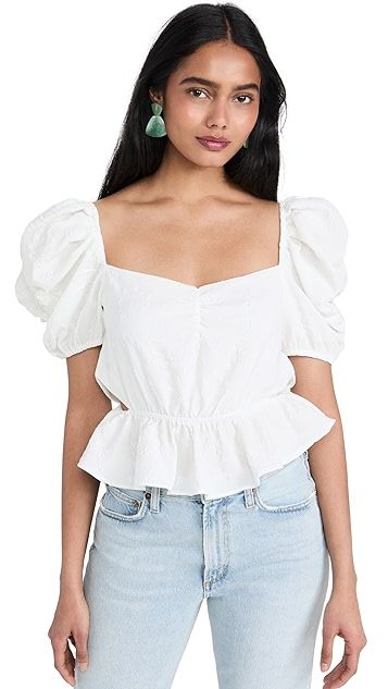 Annalise Cut-Out Peplum Top | Shopbop