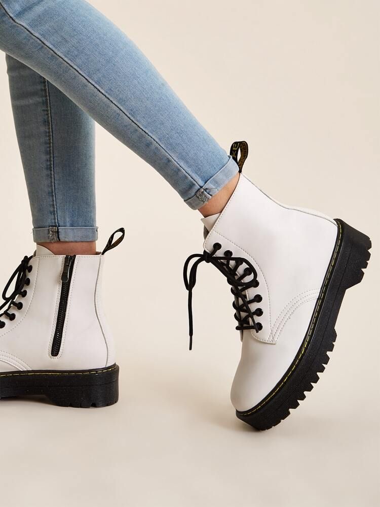 Lace-up Front Combat Boots | SHEIN