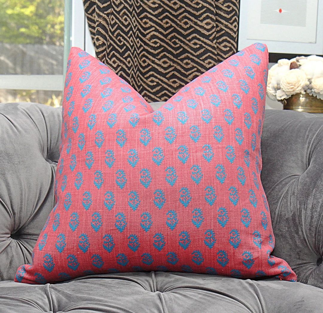 Peter Dunham Rajmata Tonal Pillow Cover  Modern Linen Pink & - Etsy | Etsy (US)