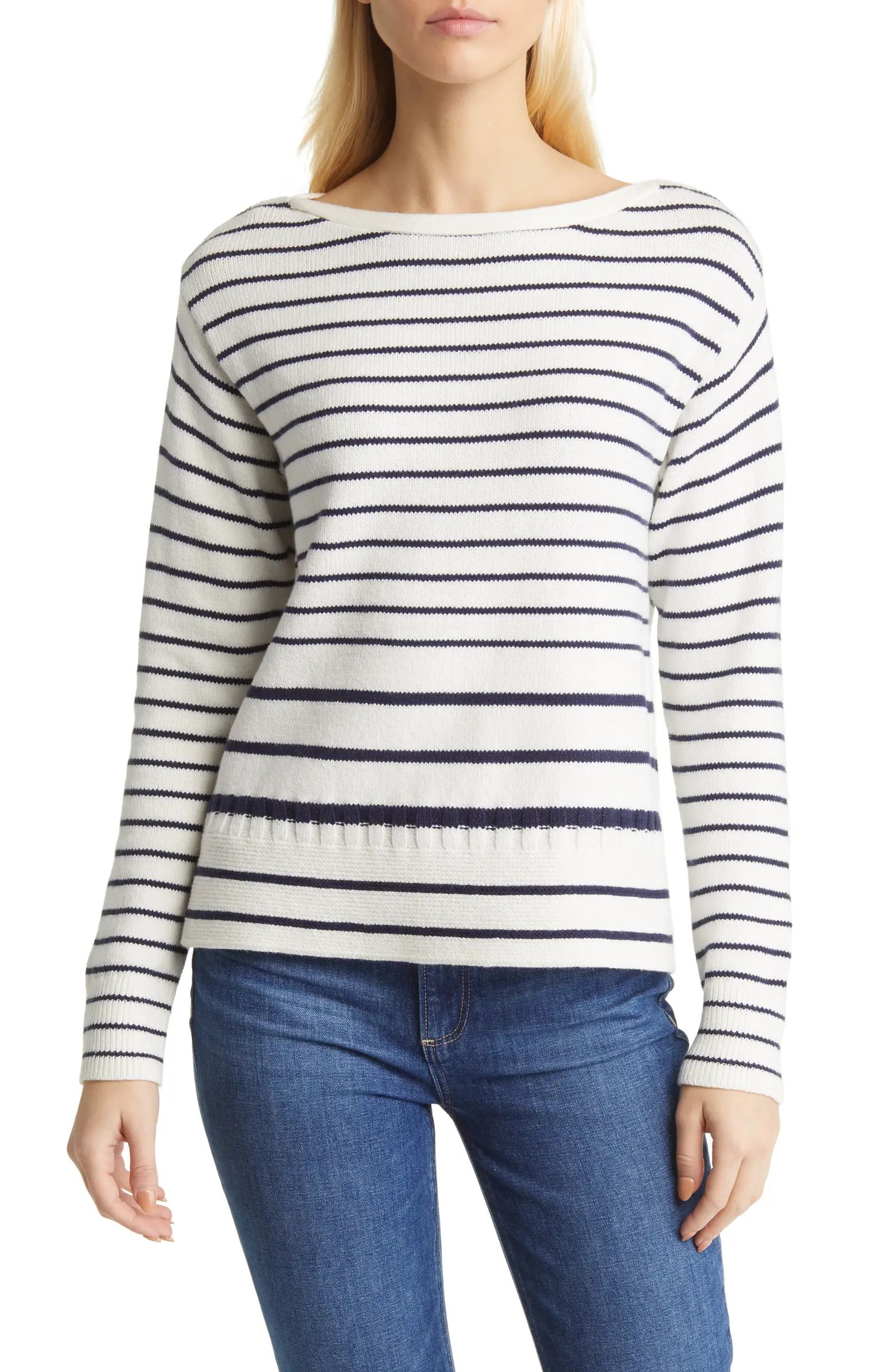 Caslon® Stripe Boatneck Sweater | Nordstrom | Nordstrom