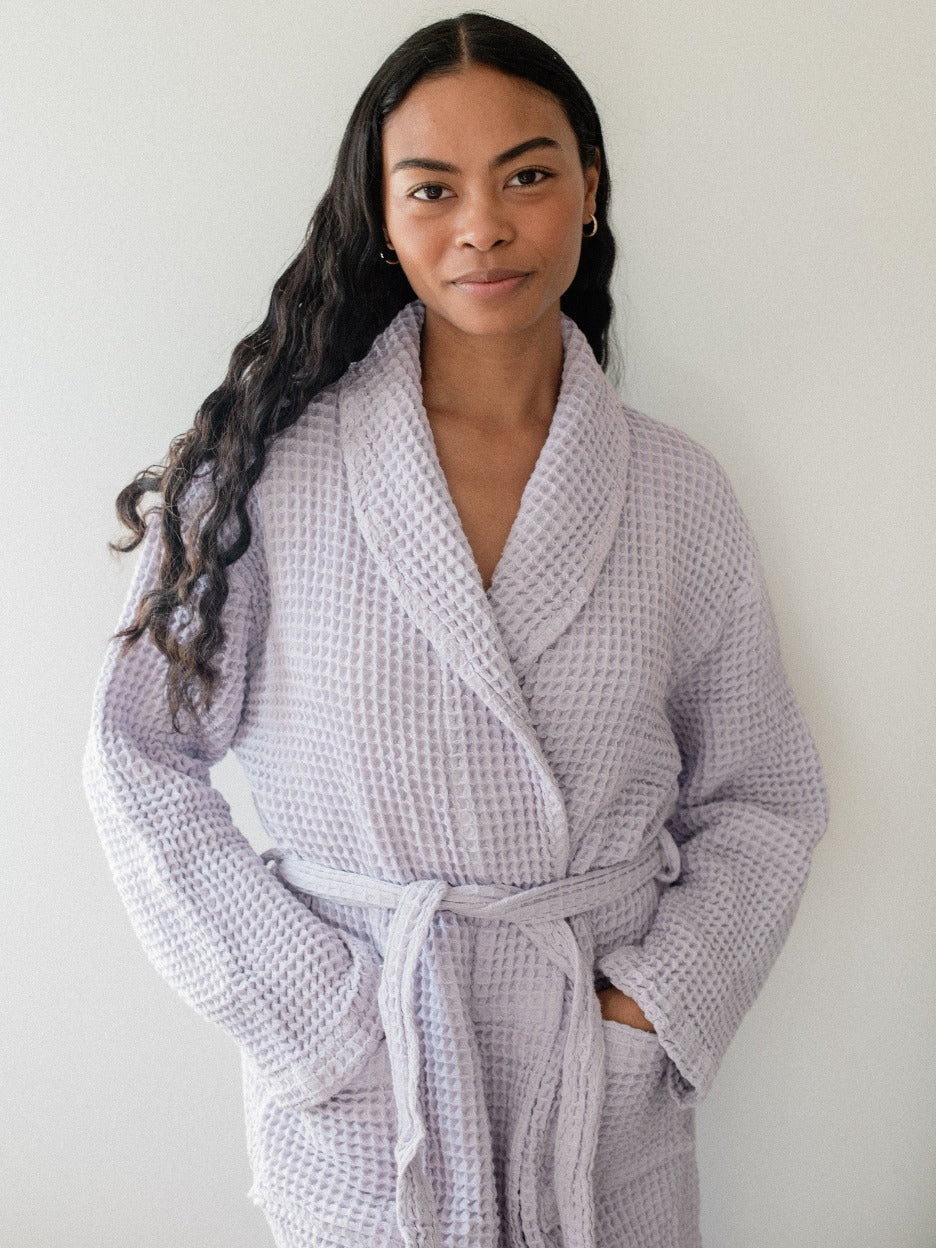 Lilac Waffle Knit Robe | One Wednesday