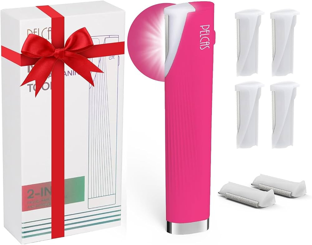 PELCAS Electric Dermaplaning Tool for Face with LED Light, Mini Dermaplaning Razor Kit for Women ... | Amazon (US)