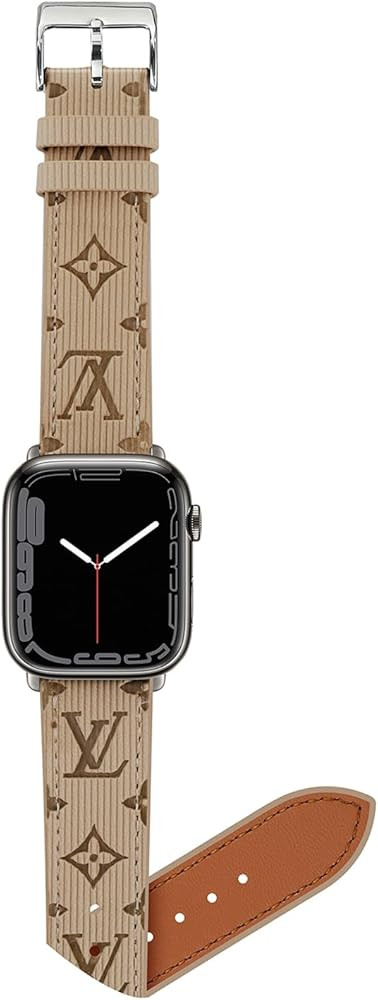 Luxury Designer Band Compatible with Apple Watch42mm44mm45mm49mm，leather strap replacement wris... | Amazon (US)