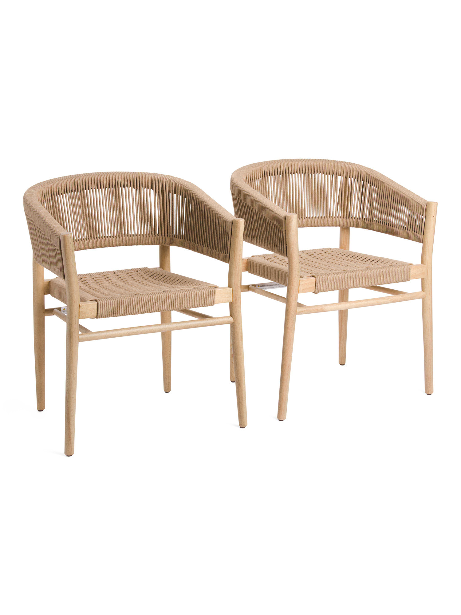 Set Of 2  Scandi Rope Dining Chairs | TJ Maxx