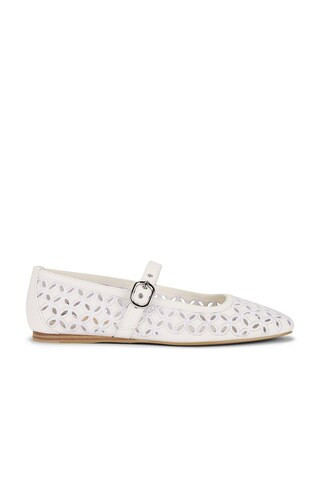 Rodni Eyelet Flat in True White Leather | Revolve Clothing (Global)