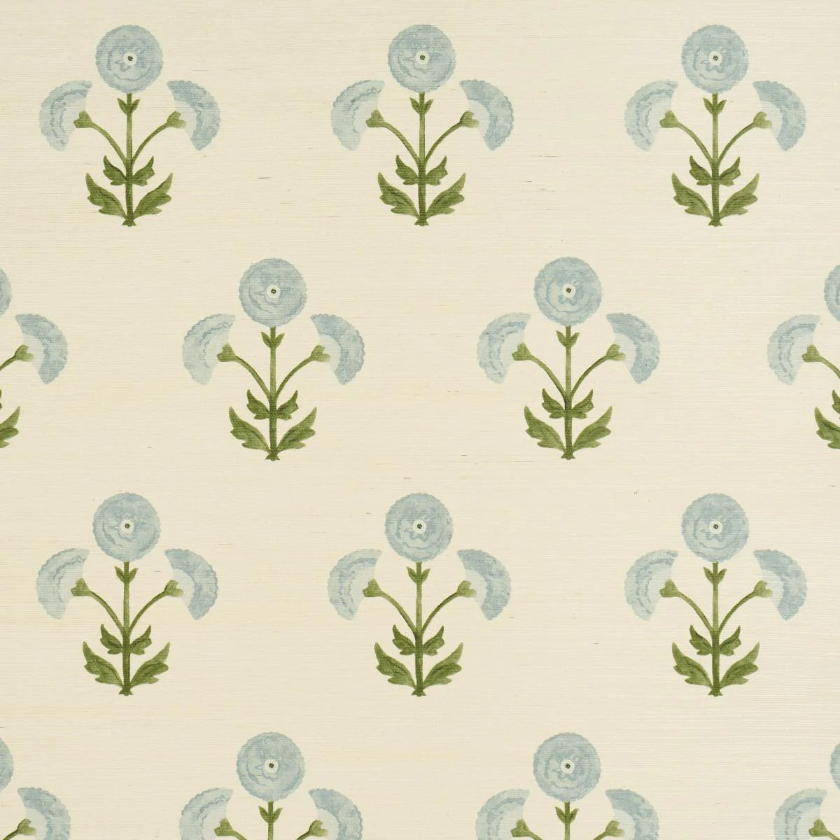 Schumacher Saranda Flower Sisal Sky Wallpaper | DecoratorsBest