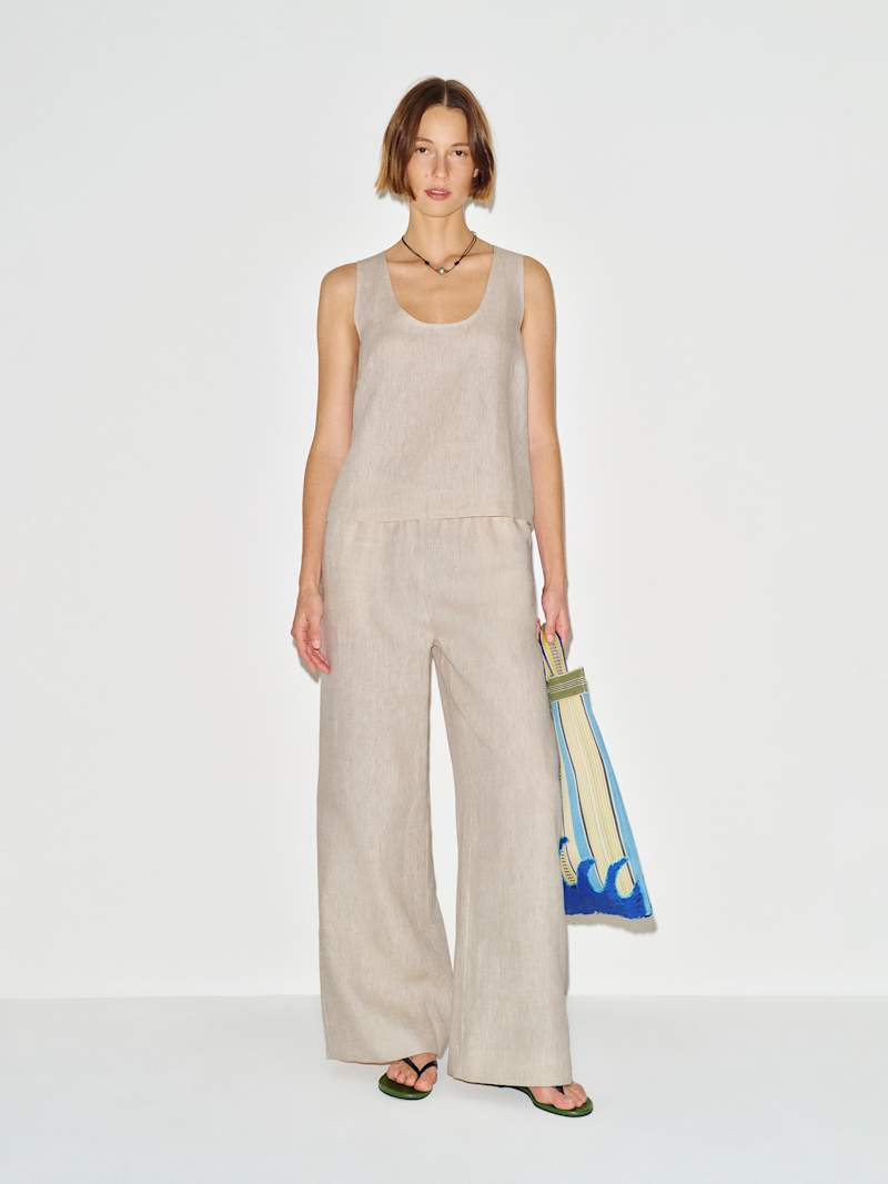 Reformation Lenora Linen Two Piece Ivory XS | Reformation (Global)