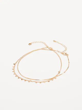 Gold-Plated Anklet 2-Pack for Women | Old Navy (US)