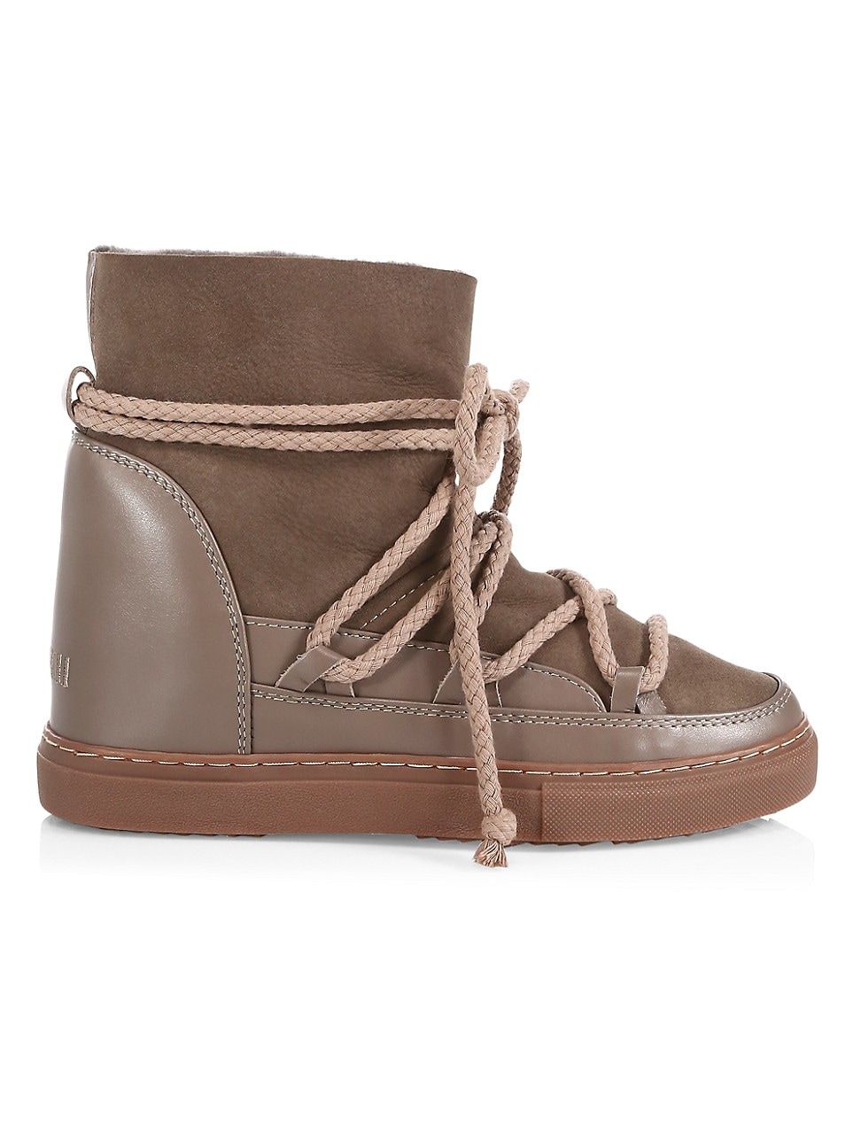Women's Classic Leather Wedge Sneaker Boots - Taupe - Size 6 | Saks Fifth Avenue