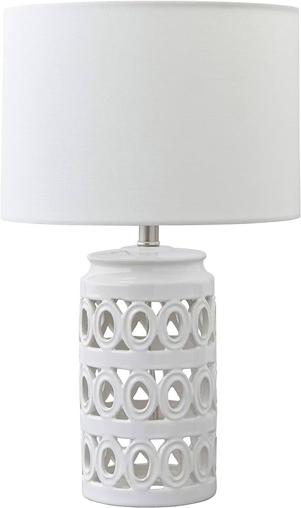 Amazon Brand – Stone & Beam Ceramic Geometric Cut-Out Table Desk Lamp With LED Light Bulb, 18.3... | Amazon (US)