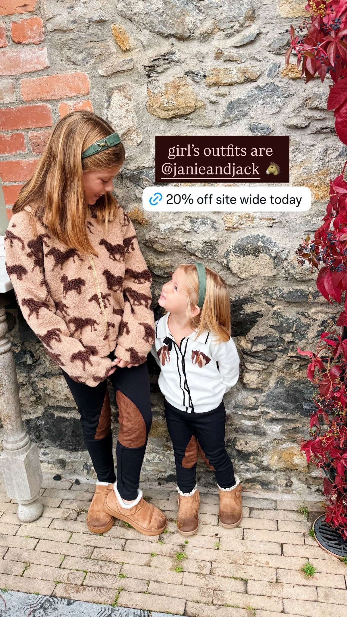 girl’s outfits are @janieandjack 🐴 20% off sitewide!