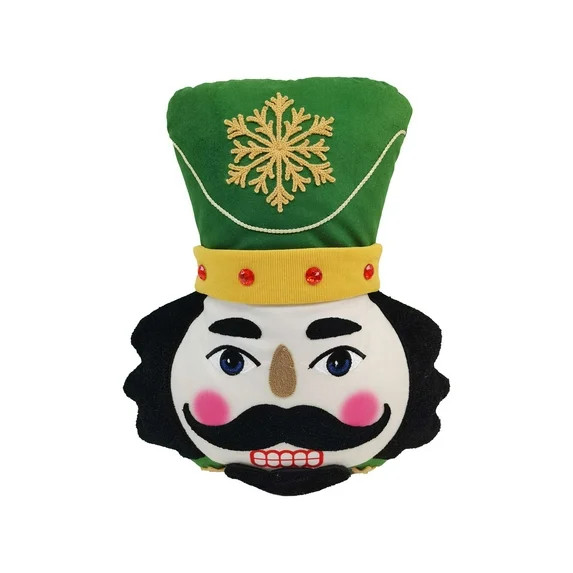 Velvet Nutcracker Shaped Christmas Pillow,Width is 12inch,Height is 14inch,by Holiday Time | Walmart (US)