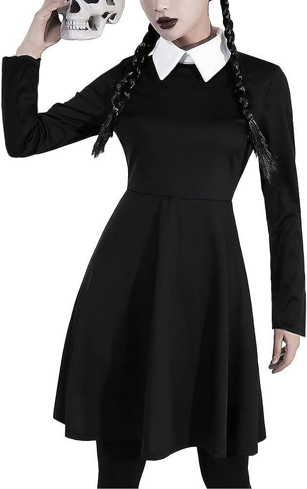 Morticia Wednesday Addams Dress Costumes Cosplay for Women Halloween Costumes | Amazon (US)