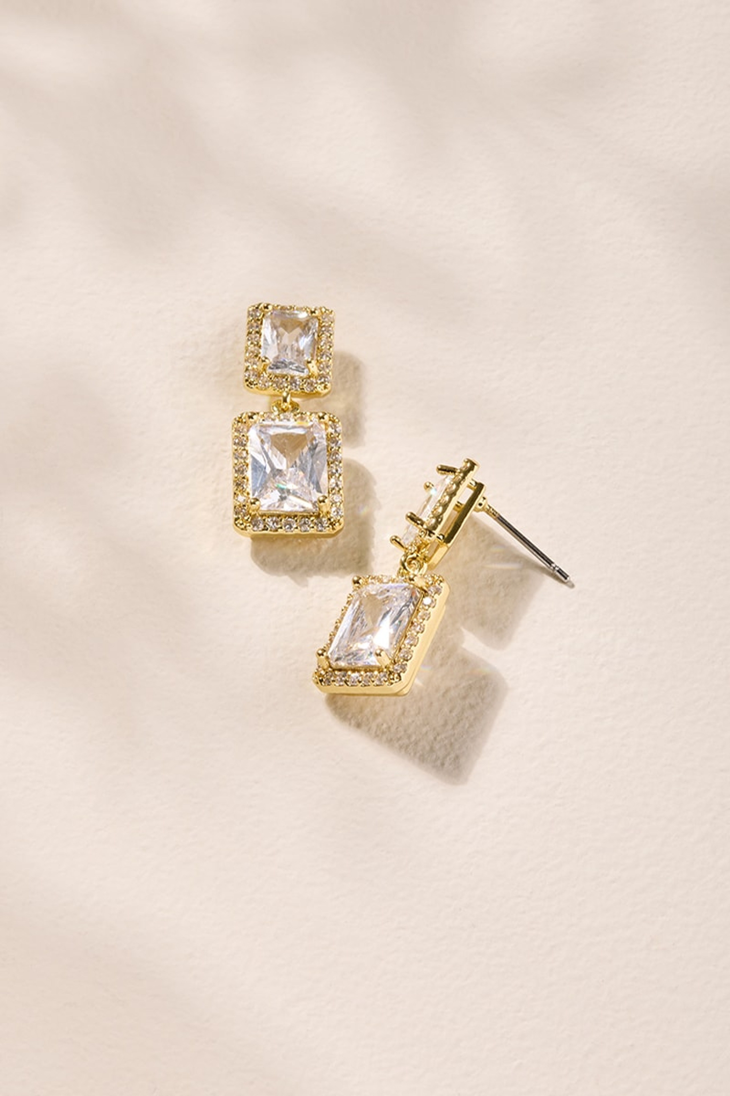 Jackie CZ Halo Drop Earrings | Francesca's