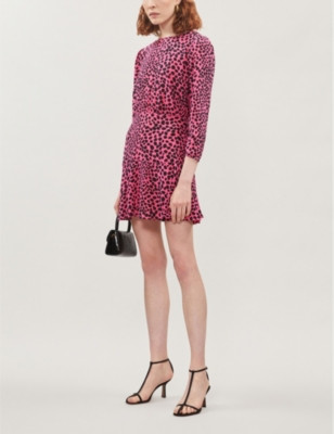 Kyla leopard-print silk-crepe mini dress | Selfridges