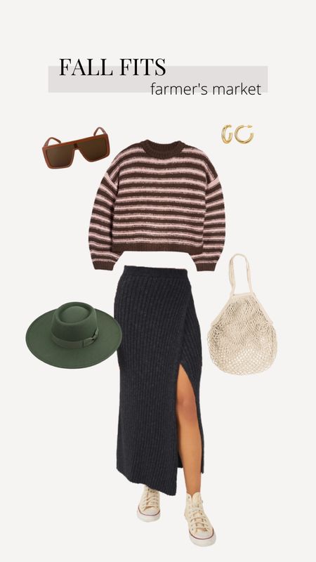 Fall Fits // Farmer’s Market! 🍂 I love the color combo and texture of the sweater mixed with the ribbed skirt! I love the pop of green in the hat! 

#LTKfit #LTKstyletip #LTKSeasonal