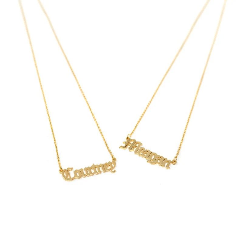 Customized Old English Name Necklace | The Sis Kiss