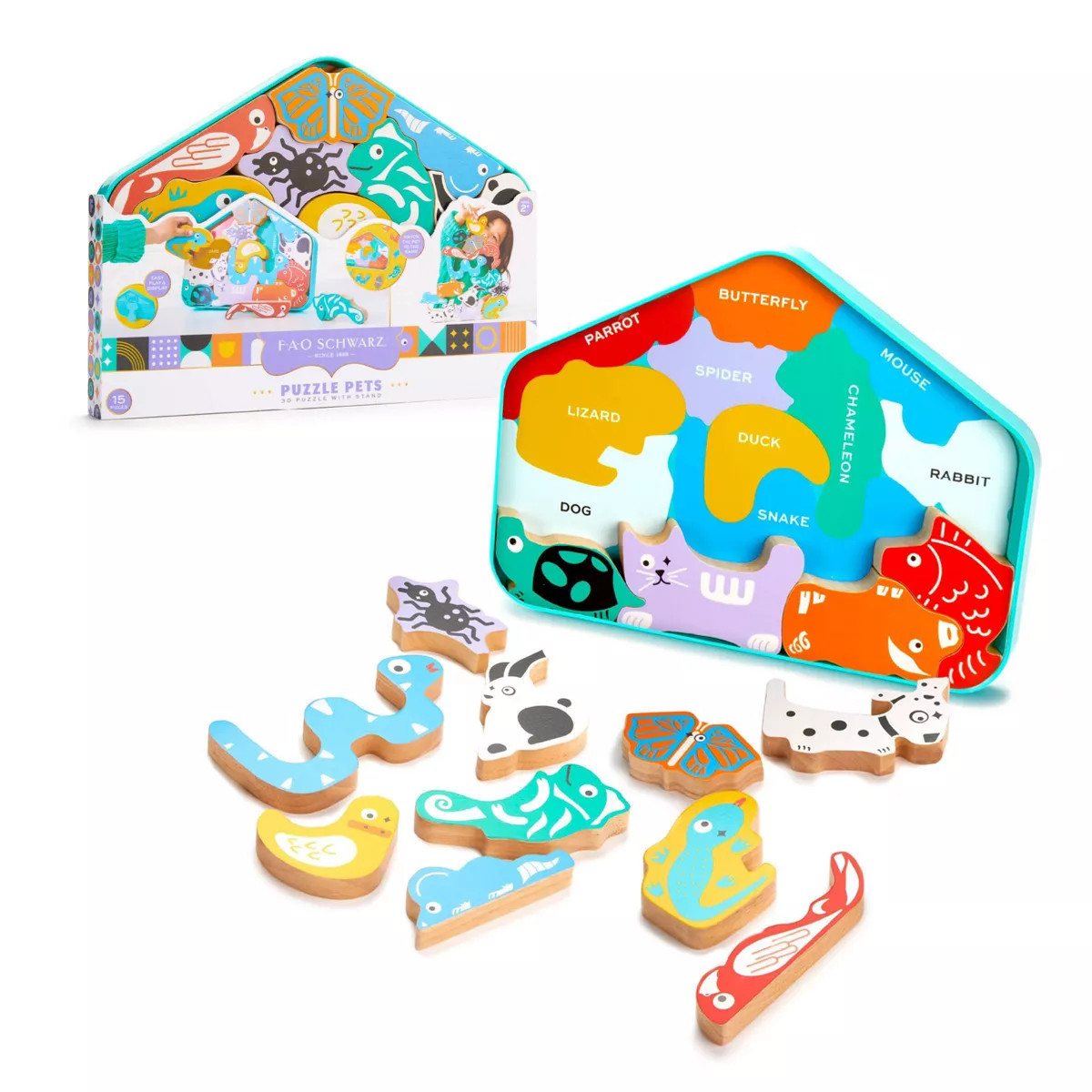 FAO Schwarz Toy Wood Puzzle 3D - 14pc | Target