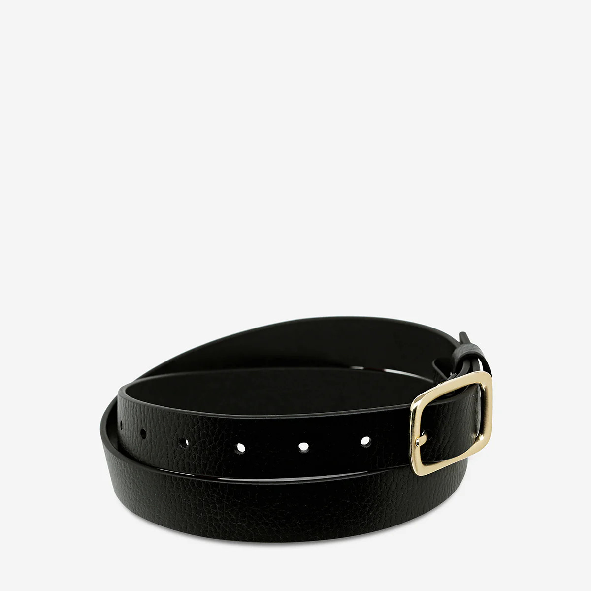 Nobody's Fault Women's Black/Gold Leather Belt | Status Anxiety® | Status Anxiety 