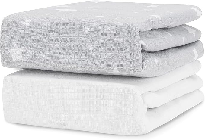 Newton Baby Organic Fitted Crib Sheet (2-Pack) - 100% Breathable and Ultra-Soft, 100% Organic Mus... | Amazon (US)