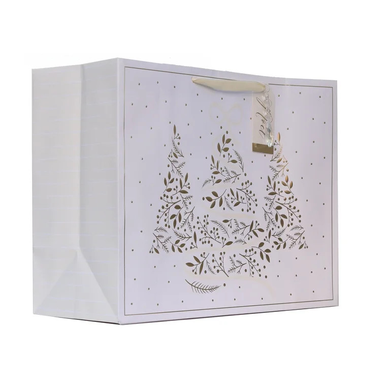 Extra Large Multicolor Christmas Tree Paper Gift Bag, 16" x 7" x 12.75", by My Texas House | Walmart (US)