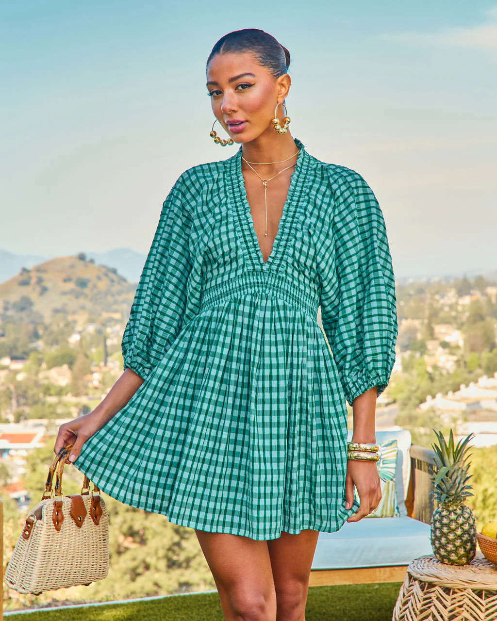 Alyasia Gingham Print Mini Dress | VICI