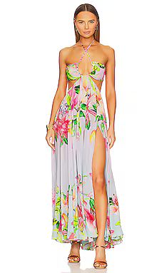 ROCOCO SAND Lora Long Dress in Multicolor Hibiscus from Revolve.com | Revolve Clothing (Global)