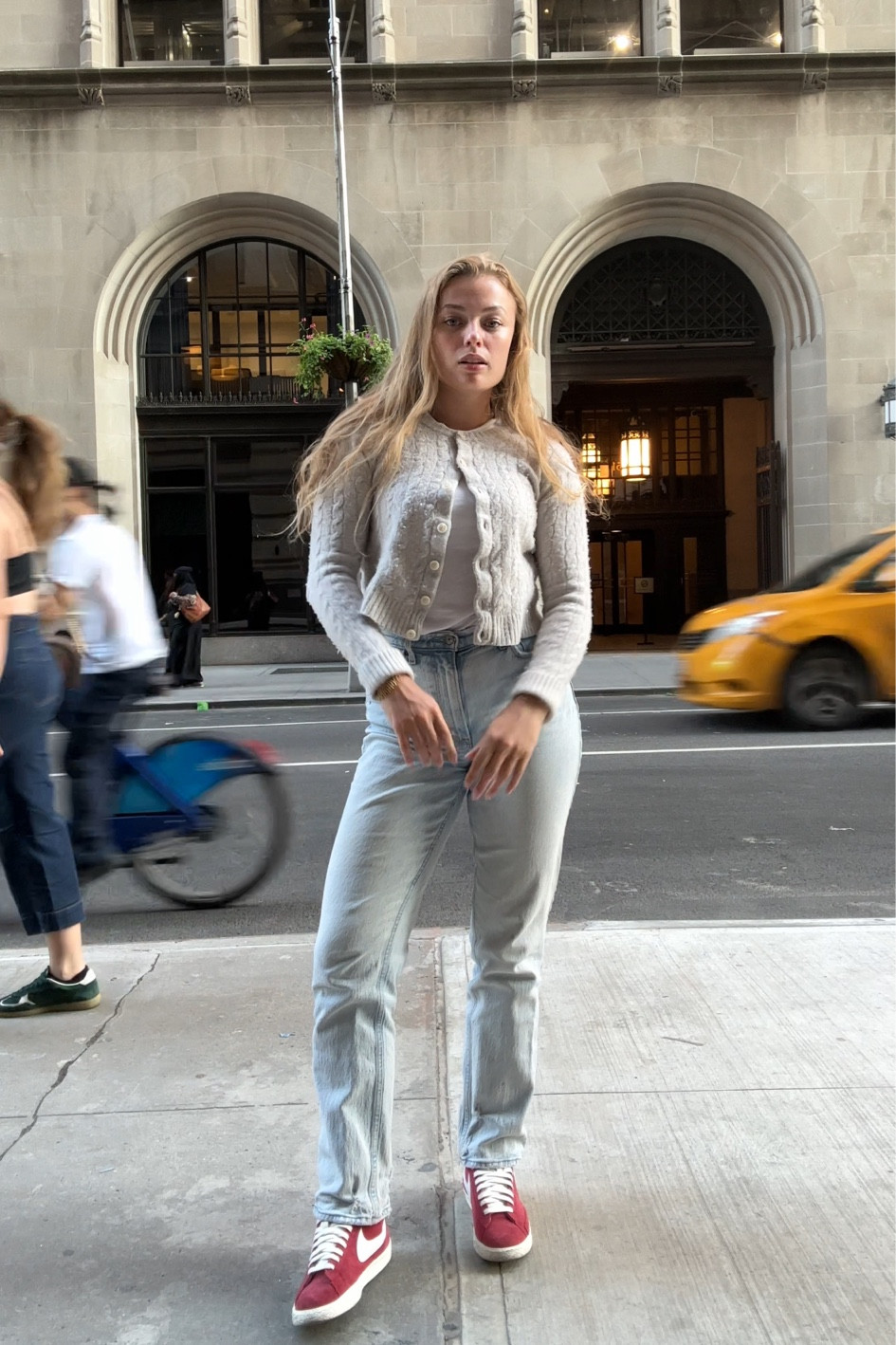 fall outfit, sweater trend, cardigan, abercrombie jeans, abercrombie outfit, size 0, curve love abercrombie jeans, nyc outfit, work outfit, fall nyc outfit, fall fashion, fall ootd, nyc ootd, brandy melville, nike, nike sneakers, gold jewelry, gold accessories, cherry red, cherry red outfitt

#LTKNYFW #LTKStyleTip #LTKSeasonal