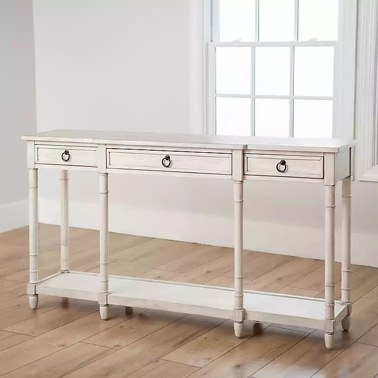 Casey Cream 3-Drawer Console Table | Kirkland's Home
