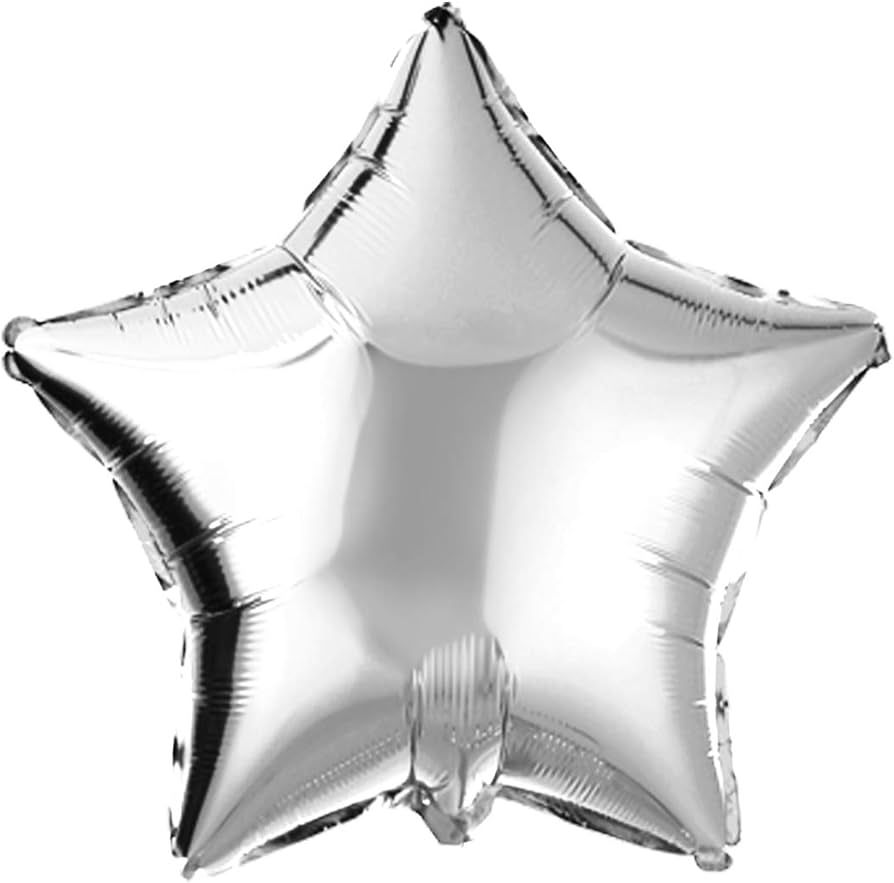 18" Silver Star Shaped Foil Balloons Mylar Helium Balloons for Birthday Party Wedding Baby Shower... | Amazon (US)