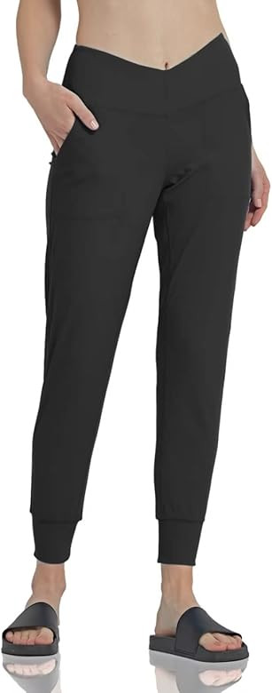 Lulucheri Women's V-Waist Joggers with Pockets 28" Loose Athletic Lightweight Gym Running Sweatpa... | Amazon (US)