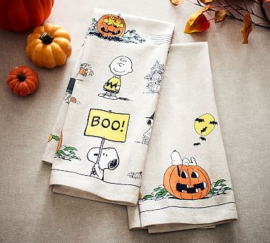 Peanuts™ Halloween Cotton Tea Towel | Pottery Barn (US)