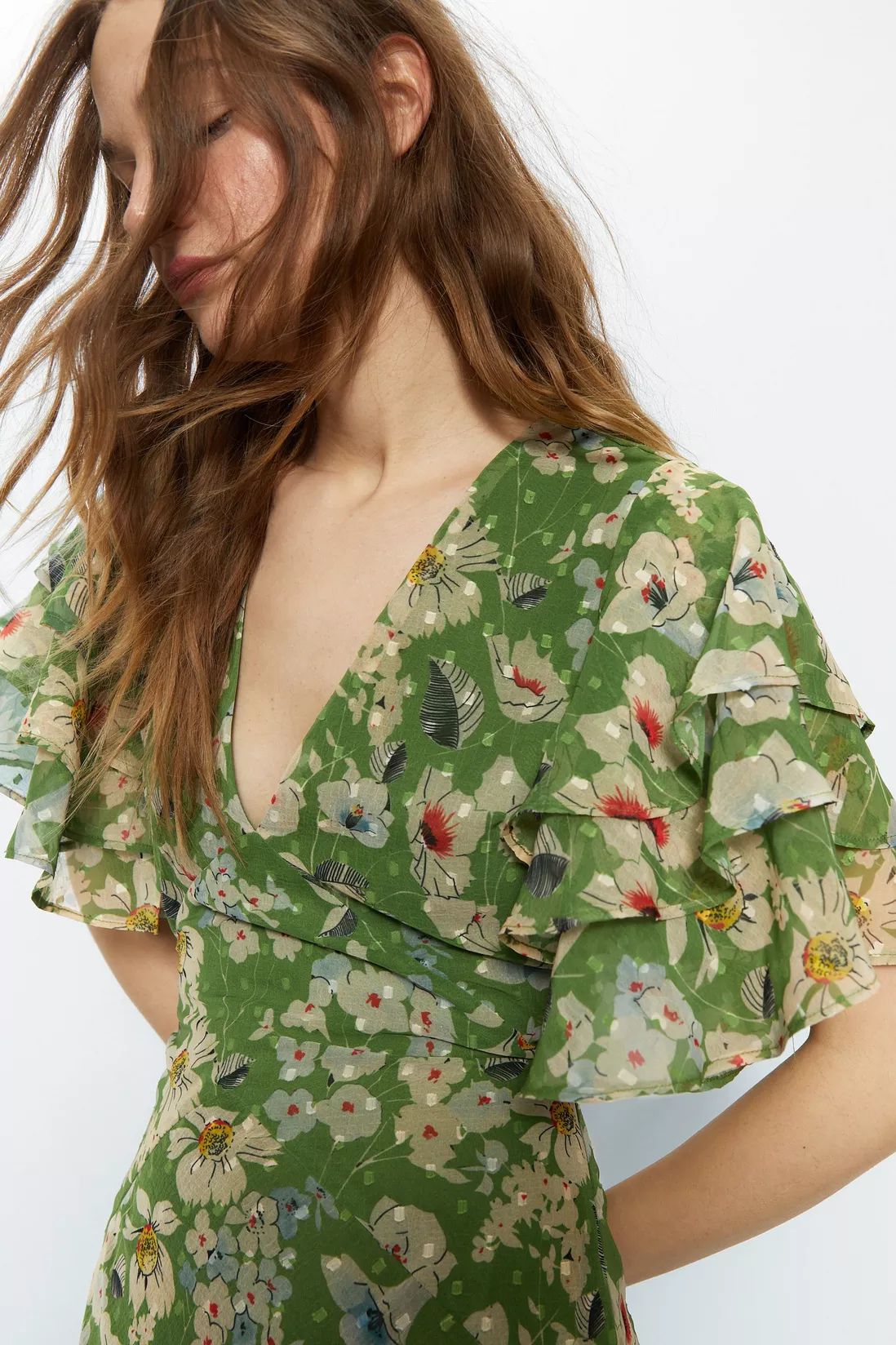 Dresses | Daisy Floral Print Chiffon Maxi Dress | Warehouse | Warehouse UK & IE