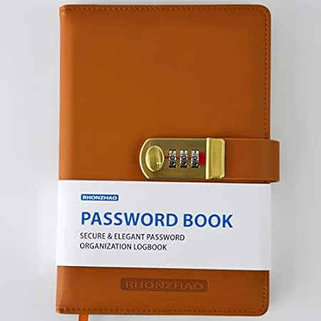 LosFong Password Book with Alphabetical Tabs and Combination Lock, Password Organizer Logbook for Al | Amazon (US)
