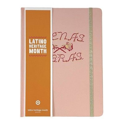 Journal 5"x7" Case Bound Elastic and Gold Edges Pink "Buenas Vibras" - Garven Greetings | Target
