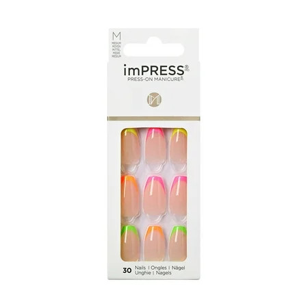 imPRESS Medium Almond Press-On Nails, Multicolored, 30 Pieces | Walmart (US)