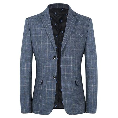 2022 Mens Plaid Blazer Sports Coat Casual Two Button Slim Fit Fashion Blazer Jacket for Men Wedding  | Walmart (US)