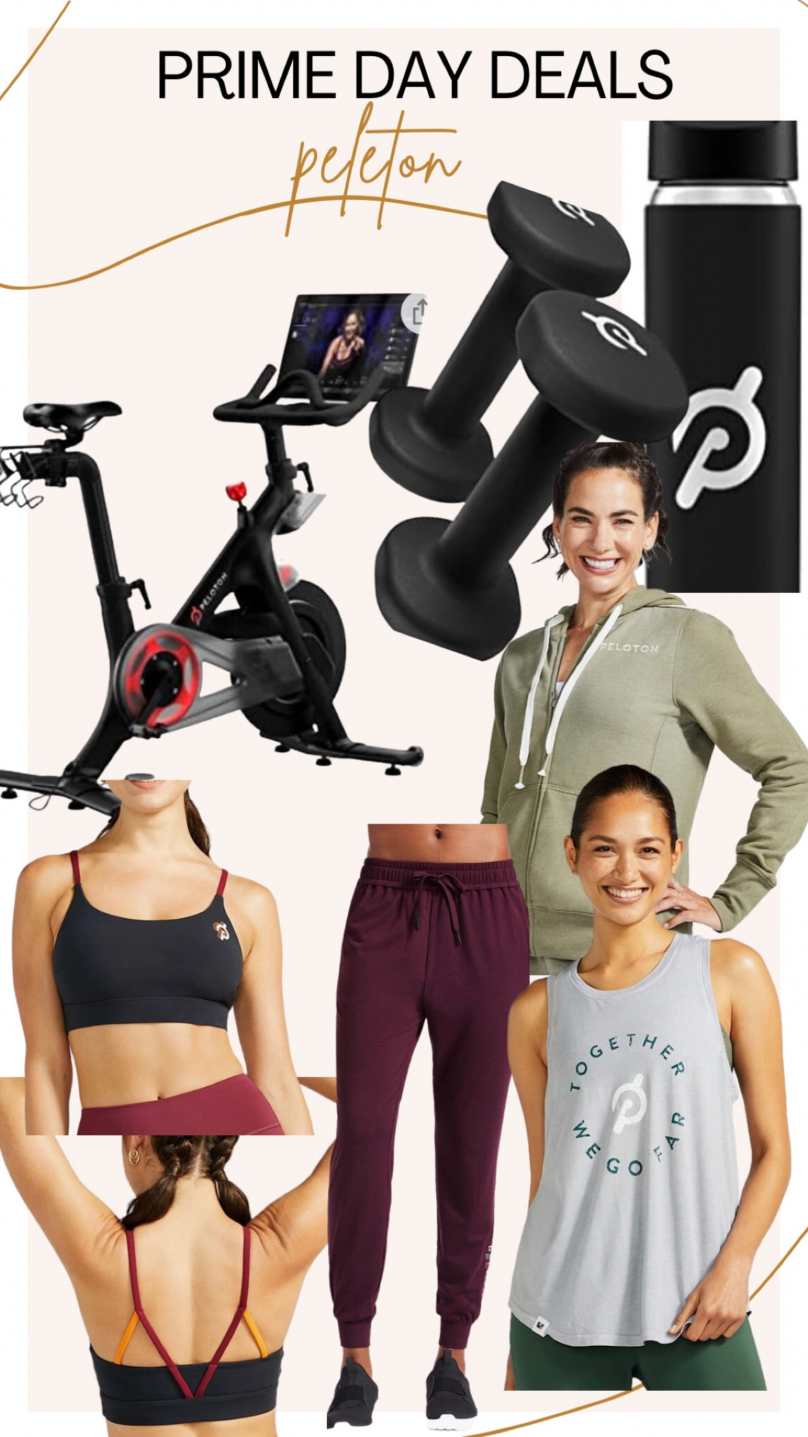 Peloton gift guide! Prime day deals.
Peloton apparel, bike, weight, water bottle 

#LTKGiftGuide #LTKsalealert