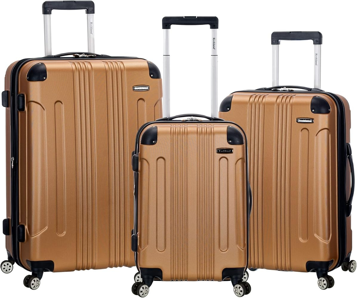 Rockland London Hardside Spinner Wheel Luggage, Gold, 3-Piece Set (20/24/28) | Amazon (US)