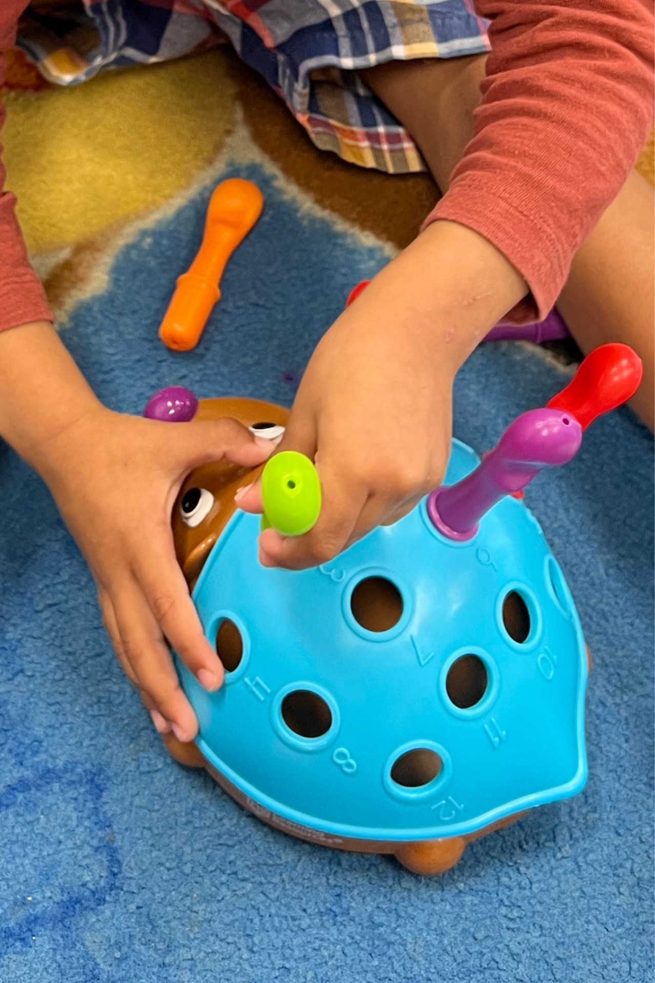 Hedgehog pegboard!
- Grasp development 
- Visual motor skills
- Color and number recognition 
- Hand strengthening
- Visual perceptual skills

#LTKbaby #LTKGiftGuide #LTKkids