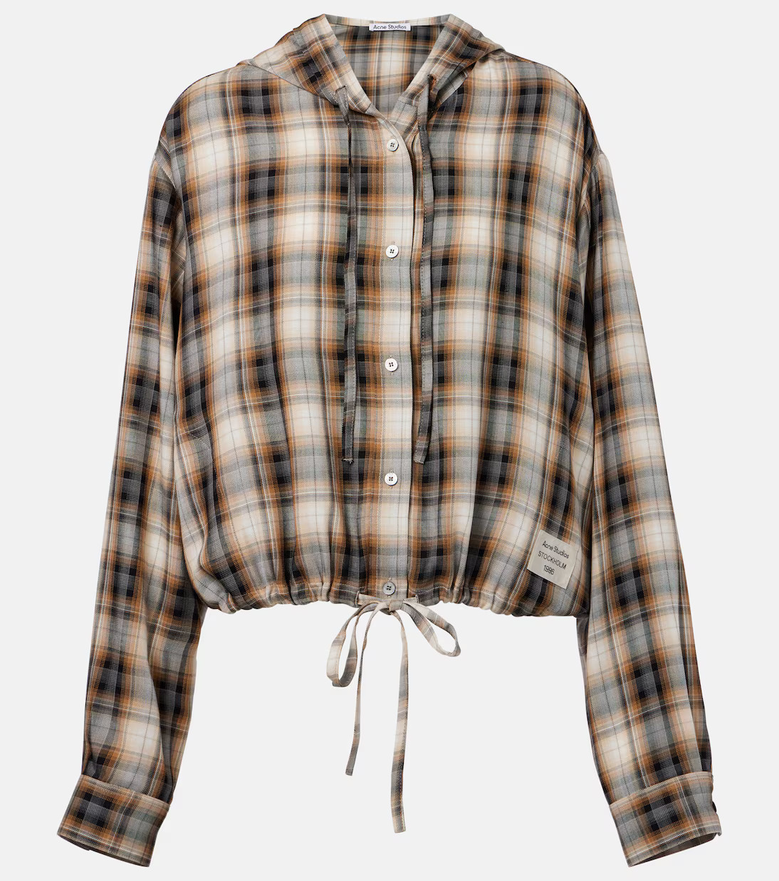Plaid cropped hooded shirt | Mytheresa (US/CA)