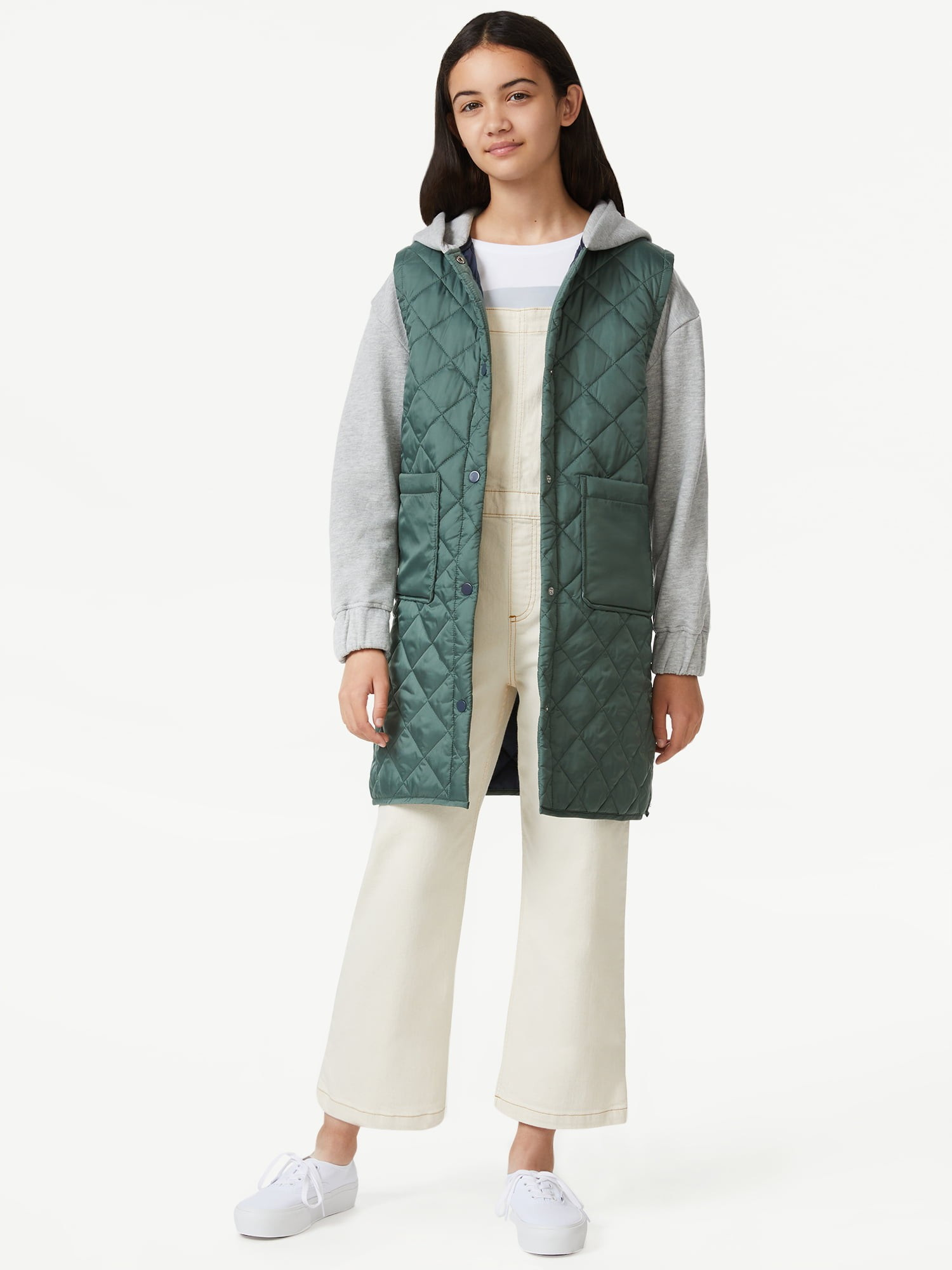 Free Assembly Girls Hoodie Puffer Jacket, Sizes 4-18 - Walmart.com | Walmart (US)