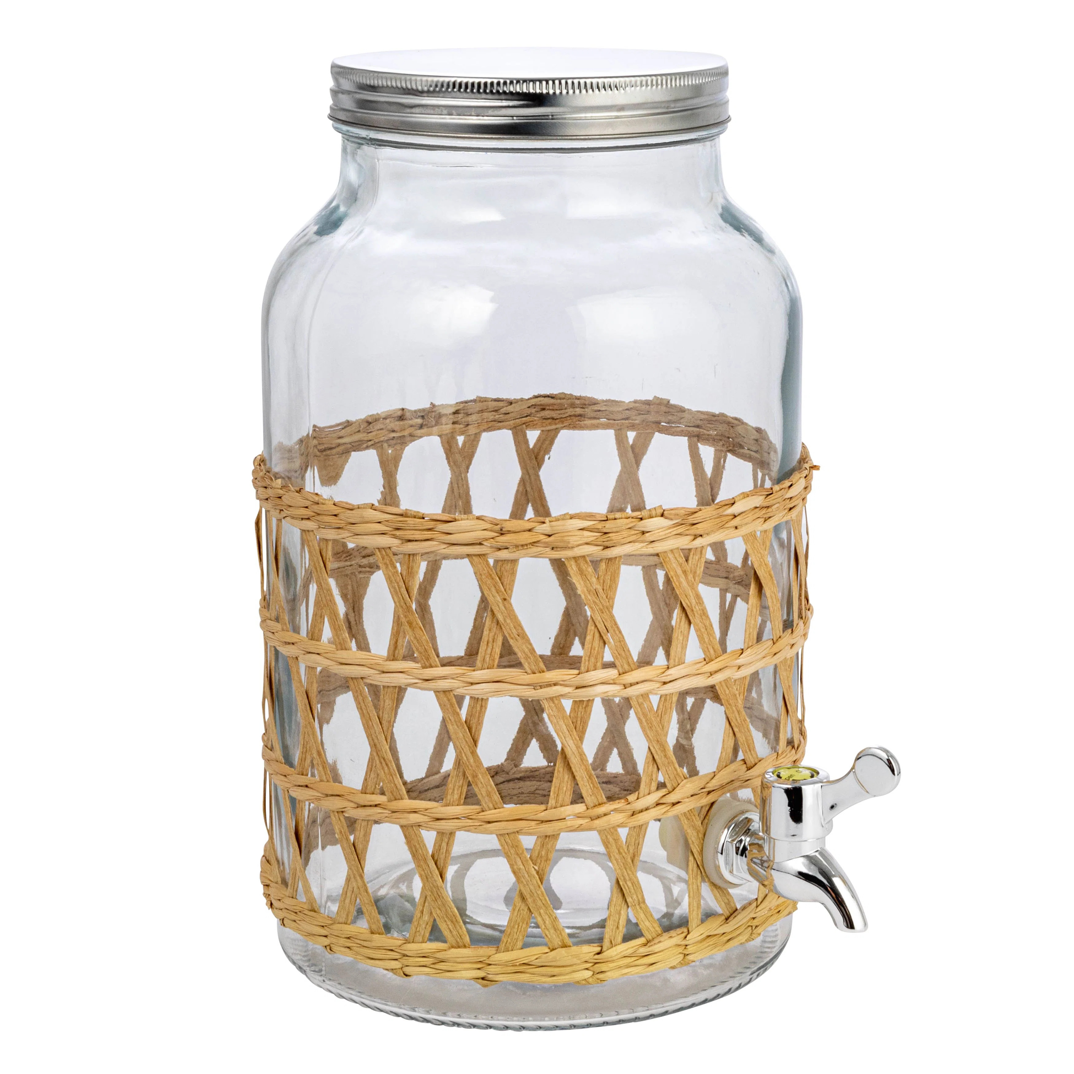 Bayou Breeze Glass Jar Beverage Dispenser With Woven Seagrass Sleeve, | Wayfair | Wayfair North America