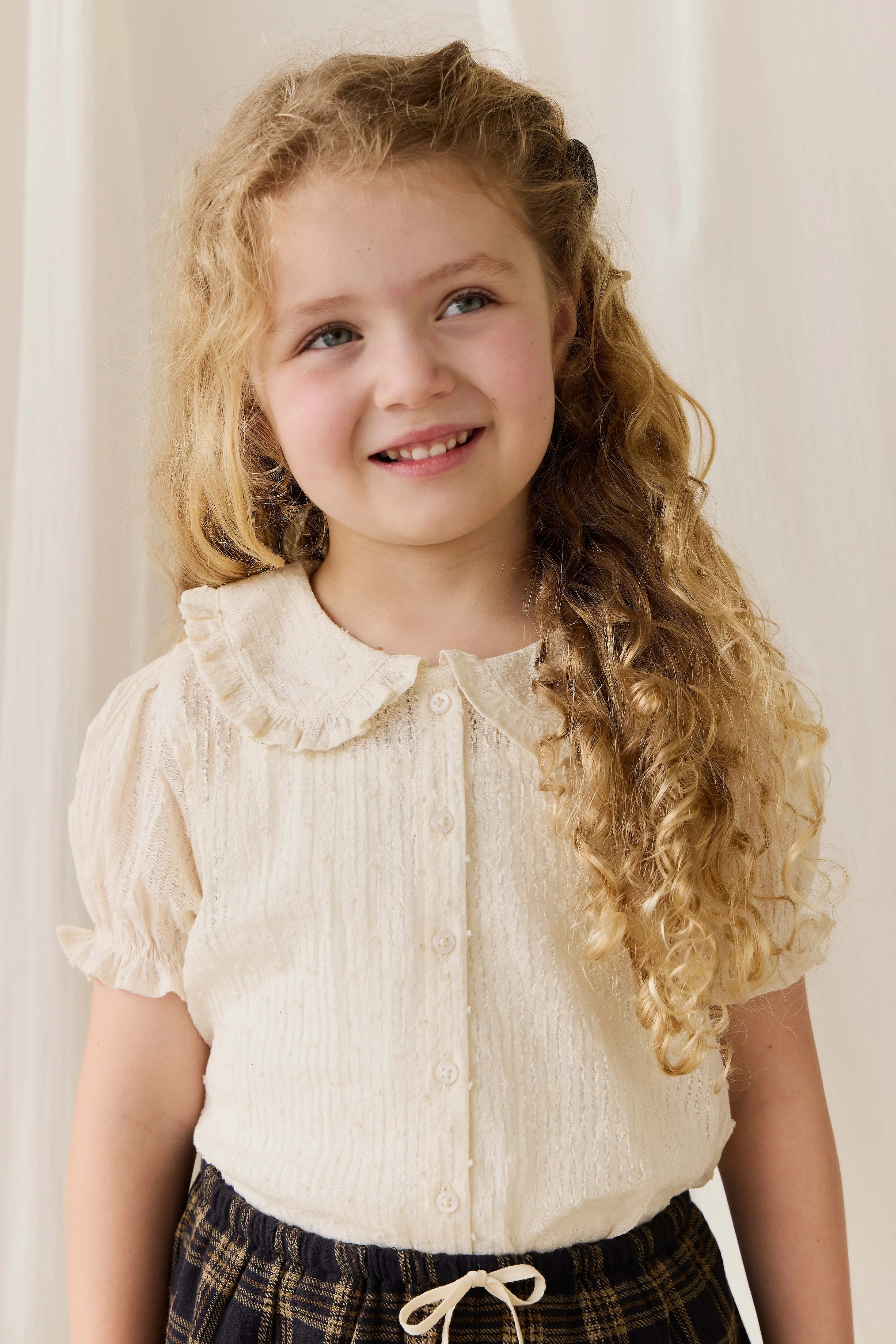 Organic Cotton Bowie Blouse-Parchment | Jamie Kay
