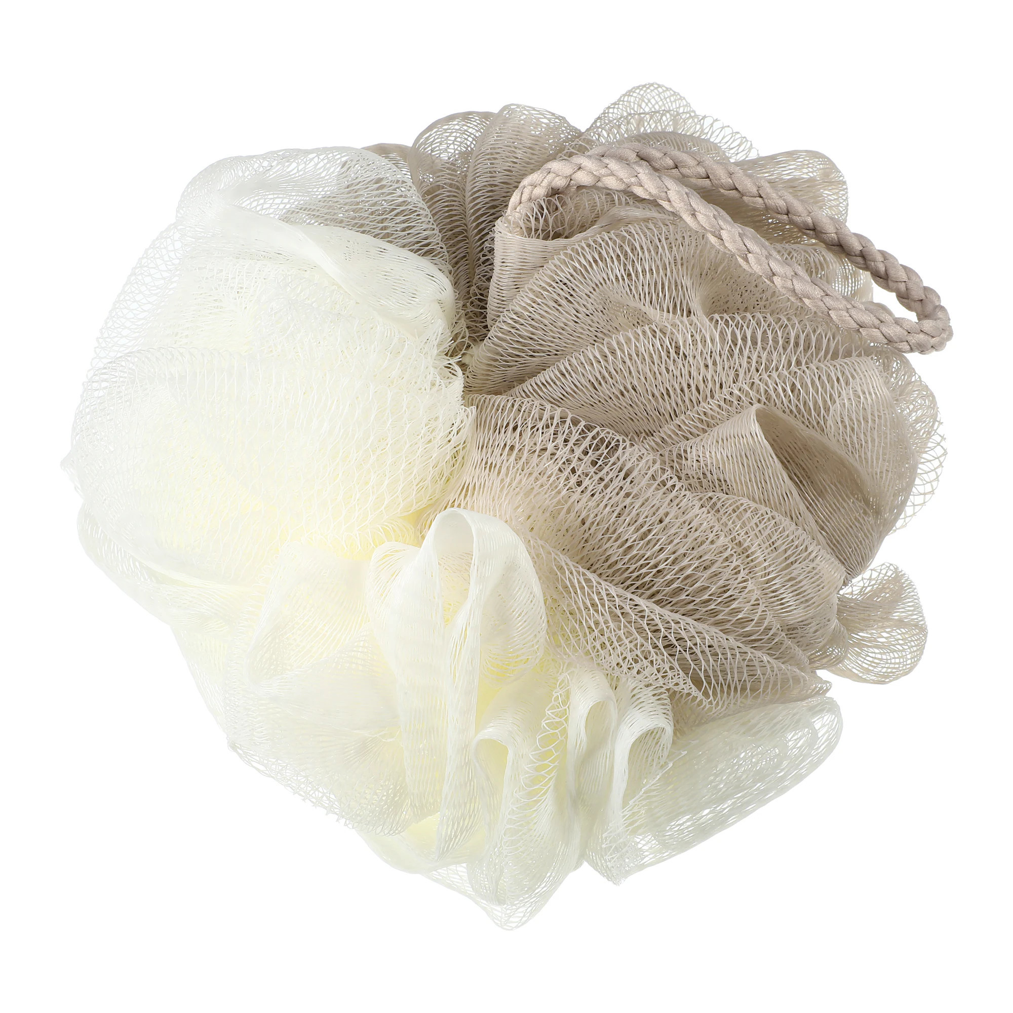Unique Bargains Bath Shower Loofah Sponge Body Puffs for Bathroom 4.72 Inch x5.12 Inch Khaki Beige 1pc one_size | S25121600UX3236 | Lowe's