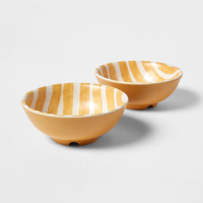 4.5oz 2pk Bamboo and Melamine Striped Mini Bowls - Threshold™ | Target