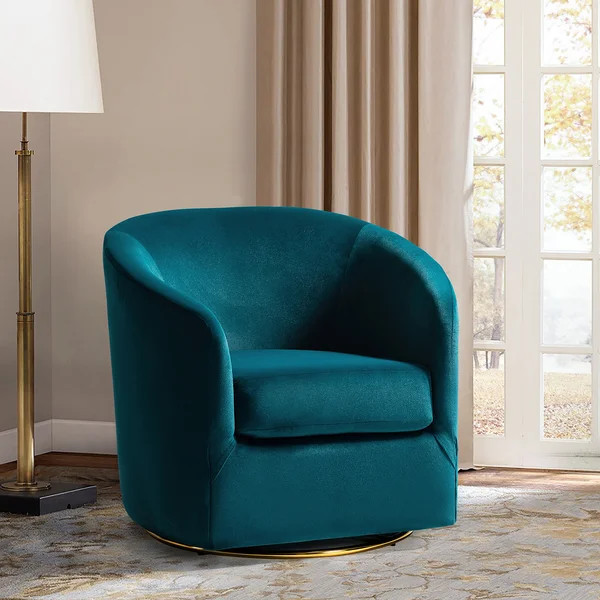 Holden Upholstered Swivel Barrel Chair | Wayfair North America