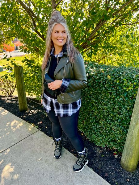 ✨SIZING•PRODUCT INFO✨
⏺ Olive Green Moto Jacket - Med - Runs Big - Walmart 
⏺ Black & White Flannel Shirt - Men’s XL Tall - Walmart 
⏺ Black Faux Leather Leggings - XL - TTS - Walmart 
⏺ Olive Green Sneaker Boots - TTS - Walmart 
⏺ Black Sparkle Bum Bag Crossbody - 5 colors - Walmart 

📍Say hi on YouTube•Tiktok•Instagram ✨Jen the Realfluencer✨ for all things midsize-curvy fashion!

👋🏼 Thanks for stopping by, I’m excited we get to shop together!


🛍 🛒 HAPPY SHOPPING! 🤩

#walmart #walmartfinds #walmartfind #walmartfall #founditatwalmart #walmart style #walmartfashion #walmartoutfit #walmartlook 
#edgy #style #fashion #edgystyle #edgyfashion #edgylook #edgyoutfit #edgyoutfitinspo #edgyoutfitinspiration #edgystylelook  #moto #jacket #motojacket #faux #leather #fauxleather #fauxleathermotojacket #leathermotojacket #motojacketlook #motojacketstyle #motojacketoutfit #motojacketoutfitinspo #motojacketoutfitinspiration #leather #leggings #jeggings #leatherleggings #leatherjeggings #fauxleather #veganleather #fauxleatherleggings #veganleatherleggings #leatherleggingslook #leatherleggingsoutfit #leatherleggingstyle #leatherleggingsoutfitidea #leatherleggingsfashion #leatherleggings #style #inspo #leatherleggingsinspo #green #olive #olivegreen #hunter #huntergreen #kelly #kellygreen #forest #forestgreen #greenoutfit #outfitwithgreen #greenstyle #greenoutfitinspo #greenlook #greenoutfitinspiration #flannel #shirt #buttondown #buttonup #button #flannelshirt #plaid #plaidshirt #flannelstyle #flannellook #flanneloutfit #flanneloutfitidea #flanneloutfitinspo #grunge #grungeoutfit #grungestyle #grungelook  
#under10 #under20 #under30 #under40 #under50 #under60 #under75 #under100 #affordable #budget #inexpensive #budgetfashion #affordablefashion #budgetstyle #affordablestyle #curvy #midsize #size14 #size16 #size12 #curve #curves #withcurves #medium #large #extralarge #xl  

#LTKstyletip #LTKunder50 #LTKSeasonal
