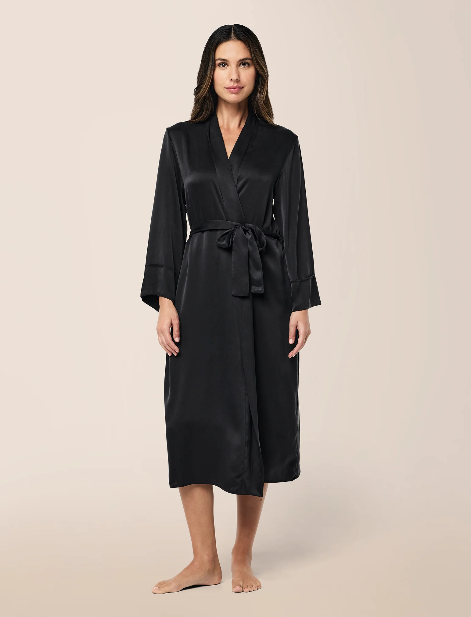 Audrey Washable Silk Long Robe | Papinelle Sleepwear US